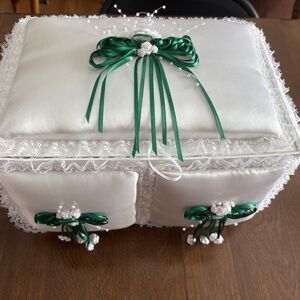 Elegant White Satin Gift or Card Box